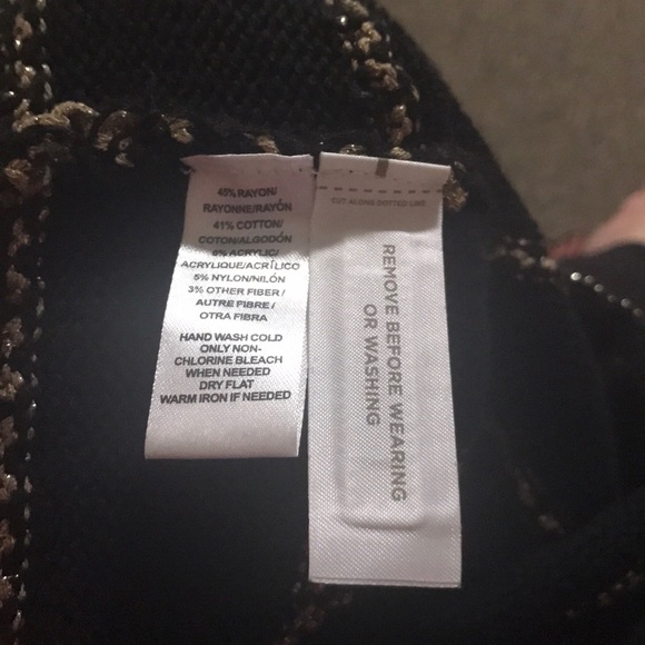 Loft Black Boatneck Sweater W/ Gold Stripe - Picture 7 of 7